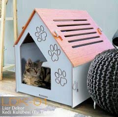 Liar Dekor Ahşap Kedi Kulübesi - LDK-01