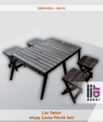 Liar Ahşap Çanta Piknik (Kamp) Seti - LRD-03